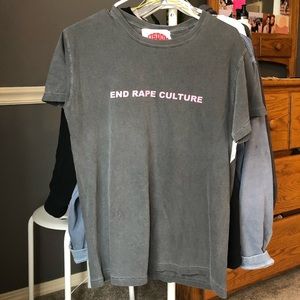 End Rape Culture tee gray/pink L